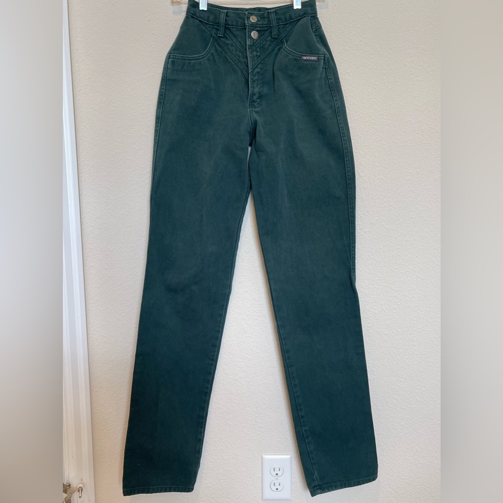 Vintage Women Rockies High Waisted Green Jeans